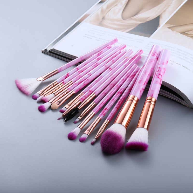 Marbled Design Makeup Brushes Set - Beauty And Glam Corner