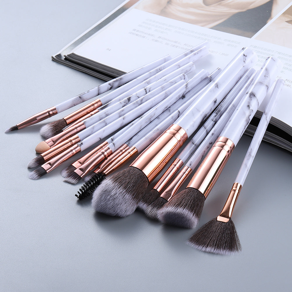 Marbled Design Makeup Brushes Set - Beauty And Glam Corner