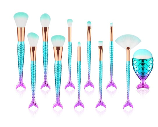 Mermaid Shaped Makeup Brushes - Beauty And Glam Corner