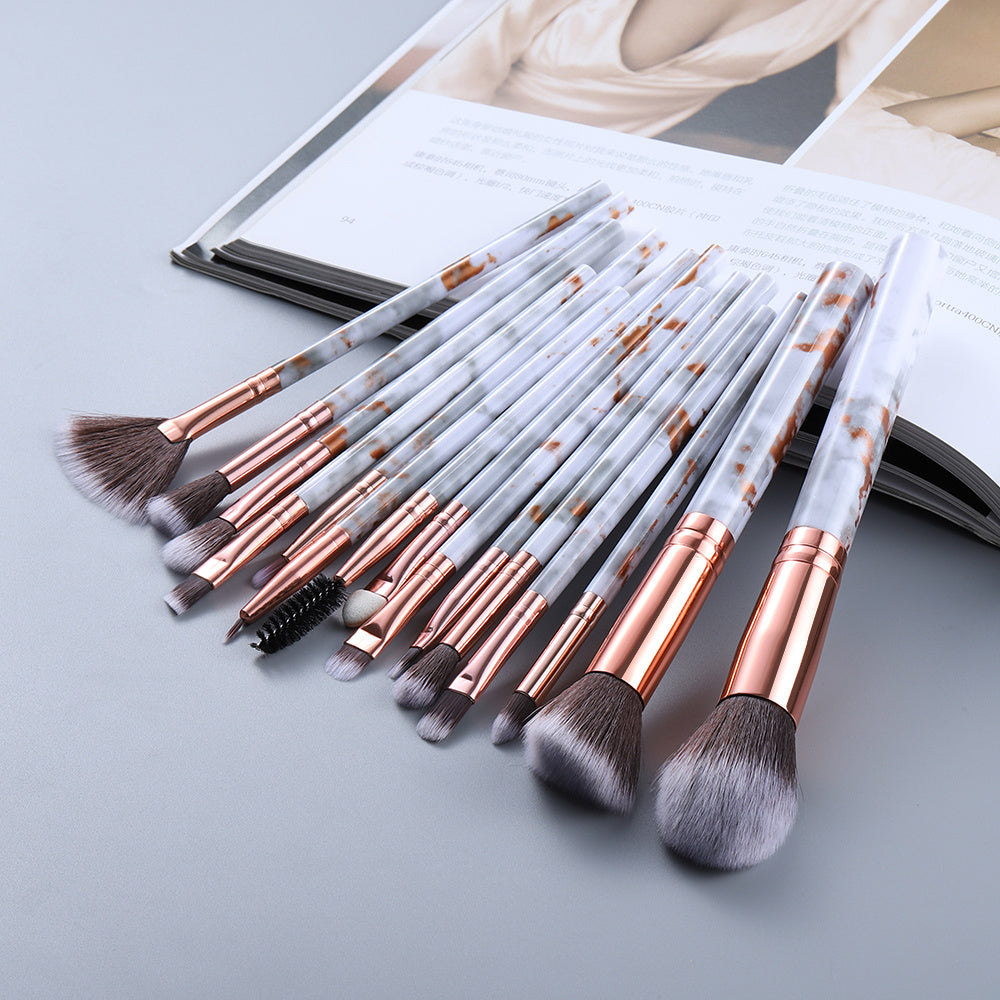 Marbled Design Makeup Brushes Set - Beauty And Glam Corner