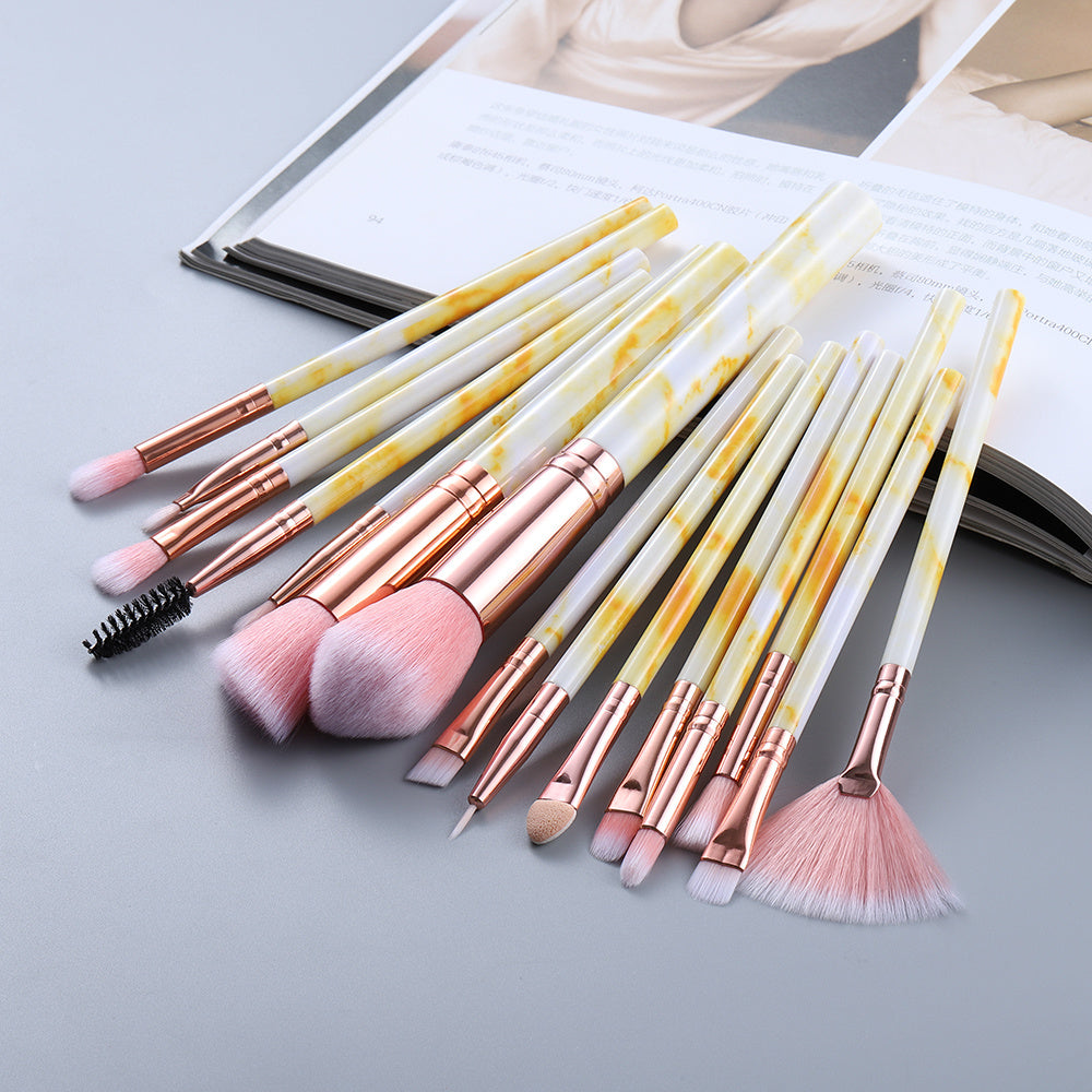 Marbled Design Makeup Brushes Set - Beauty And Glam Corner